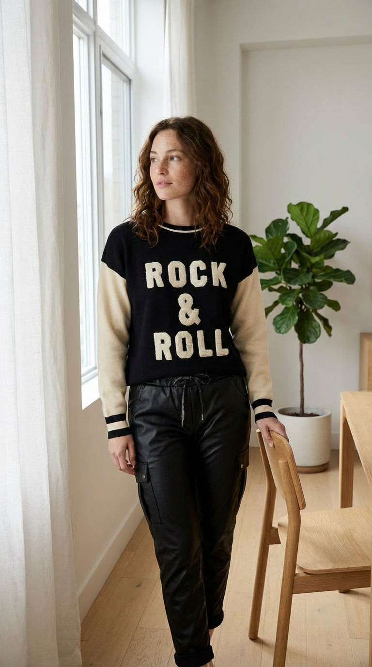 Rock & Roll Textured Jumper