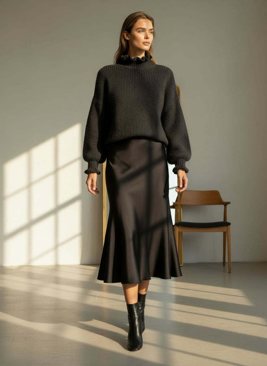 Black Asymmetrical Skirt