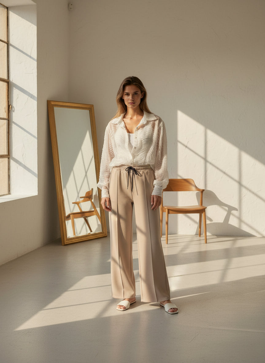 Italian Off-White Swirl Detail Shirt