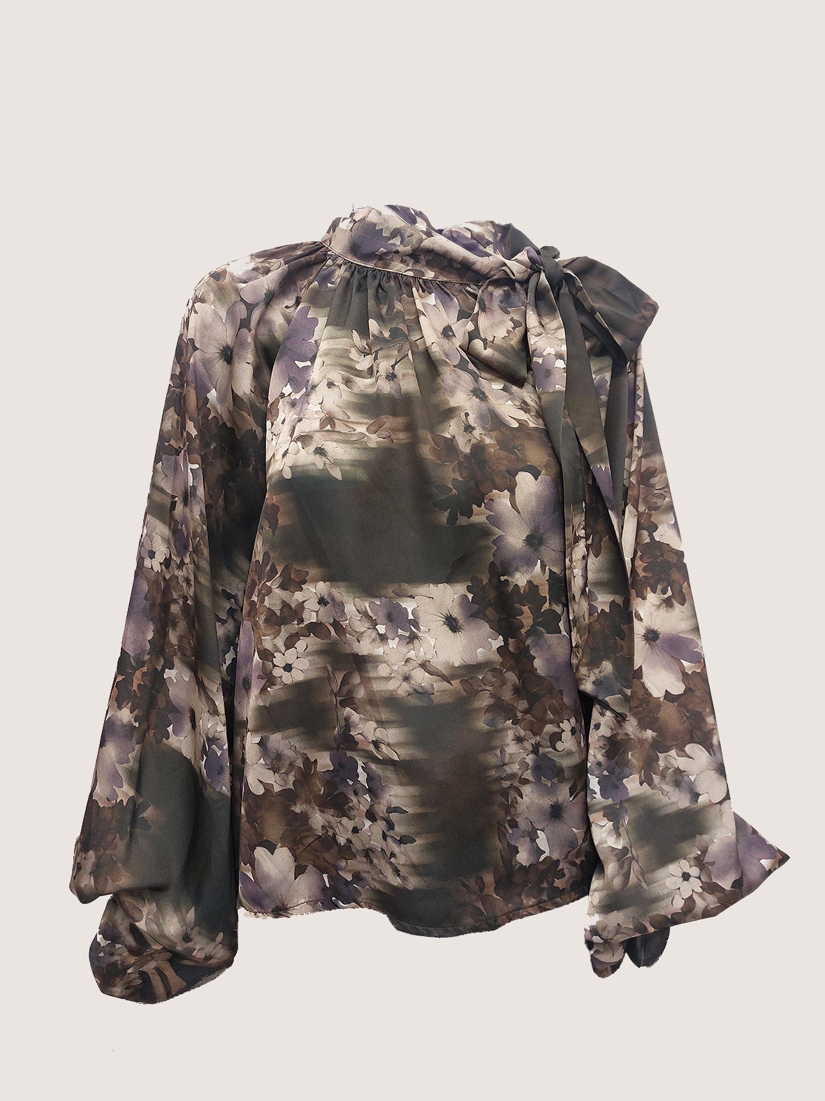 Floral Print Blouse with Bow Detail